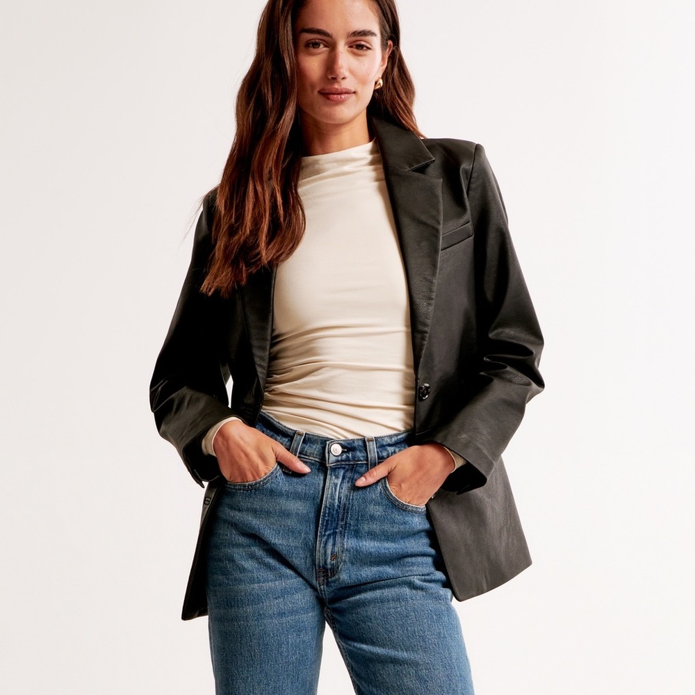 Abercrombie & Fitch Vegan Leather Coat